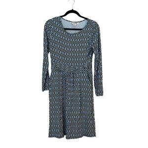 Boden Dress Viscose Blend Jersey Dress Stretch Geometric Print Size 6 Petite 6P